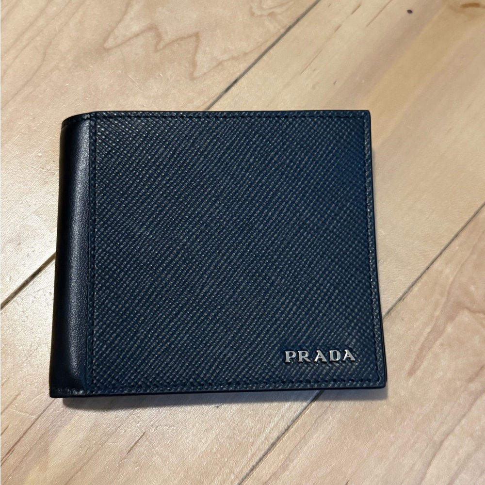 Prada Men's Navy Leather Card Holder